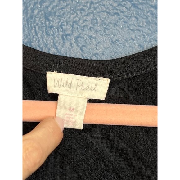 Cold Shoulder Black Knit Top With Keyhole Front By Wild Pearl - Picture 2 of 5